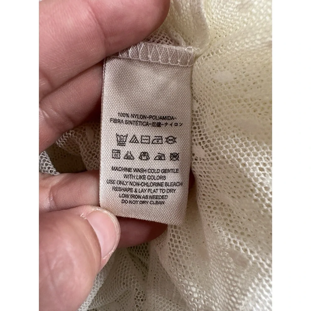 Free People Lace New Romantics Blouse Top Shirt Mesh Sheer Victorian S Small FP - Picture 8 of 9